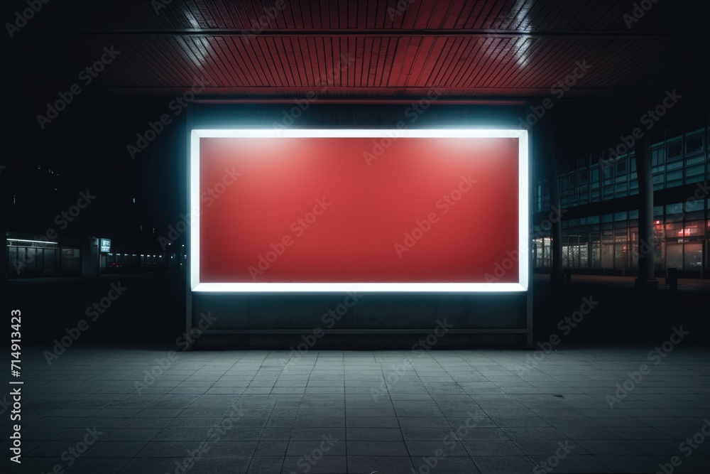 Blank Advertising Billboard on Light Box in Shopping Center Hall Blank Advertising Billboard on Light Box in Shopping Center Hall