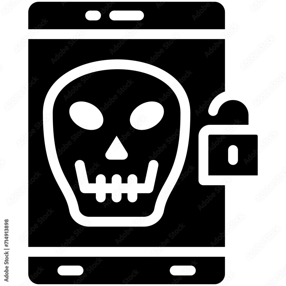 Mobile Hacked Icon vector icon illustration of Networking and Data Sharing iconset.