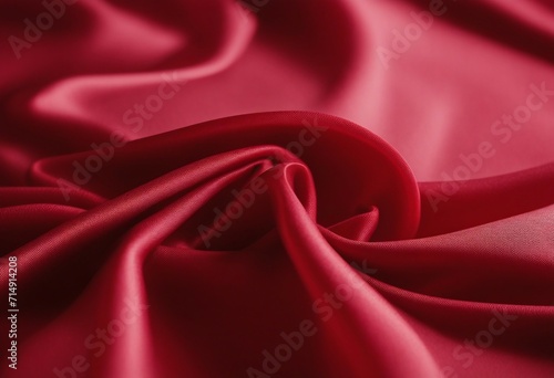 Red fabric napkin on transparent background
