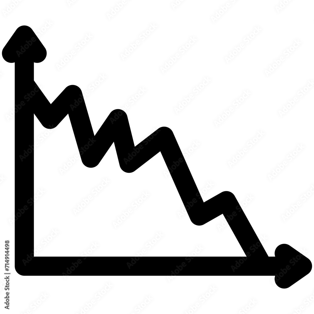 Decline Graph vector icon illustration of Finance and Money iconset.