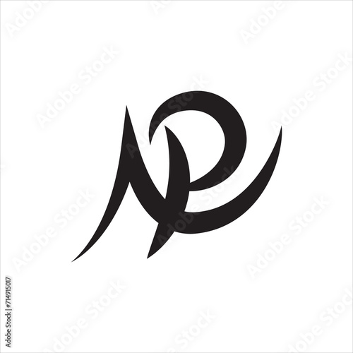 NP letter logo vector luxury style corporate identity ,  black icon and symbol.