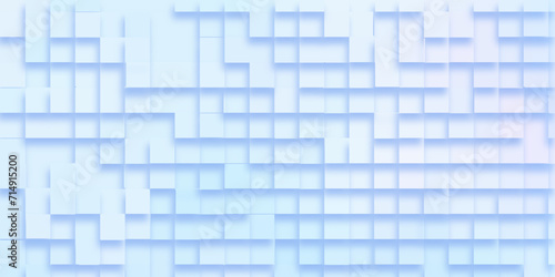 Modern business concept geometric blue pattern with square shapes, Modern seamless blue cube 3d extrude background, Blue Blocks Wall with geometric pattern, gradient of abstract blue grid pattern.