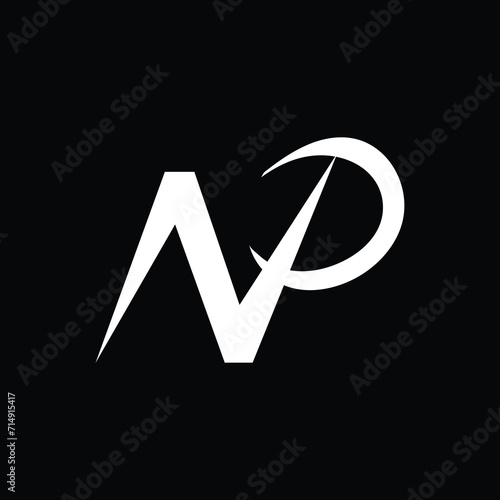 NP letter logo vector luxury style corporate identity ,  black icon and symbol.