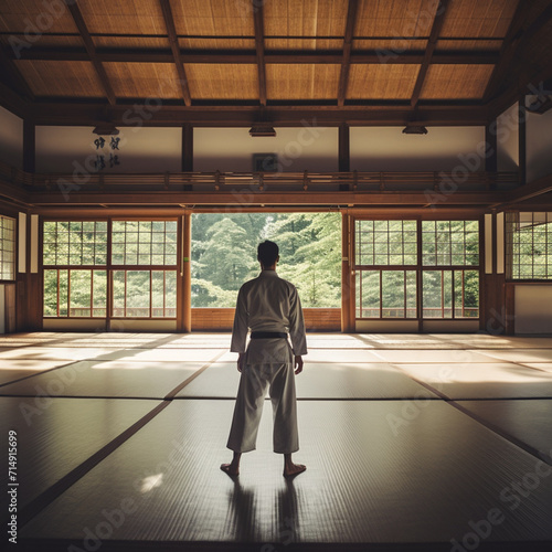 Karate fighter training.