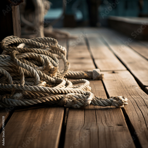 Rope to tie boat knots.