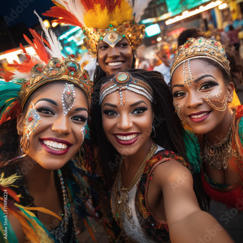 Selfie of women at carnival.