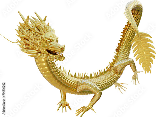 Chinese Golden Dragon for Power and Success. Year of Dragon.