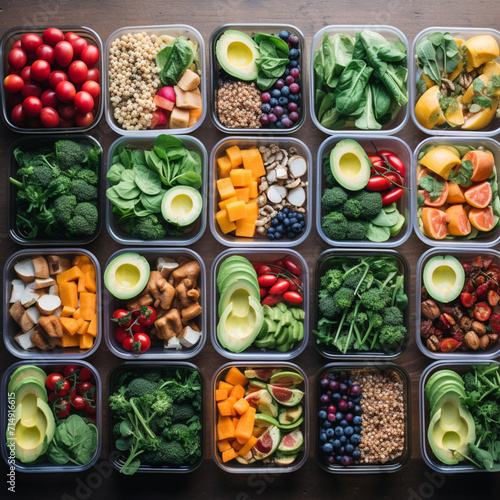 Lunch boxes with healthy food.
