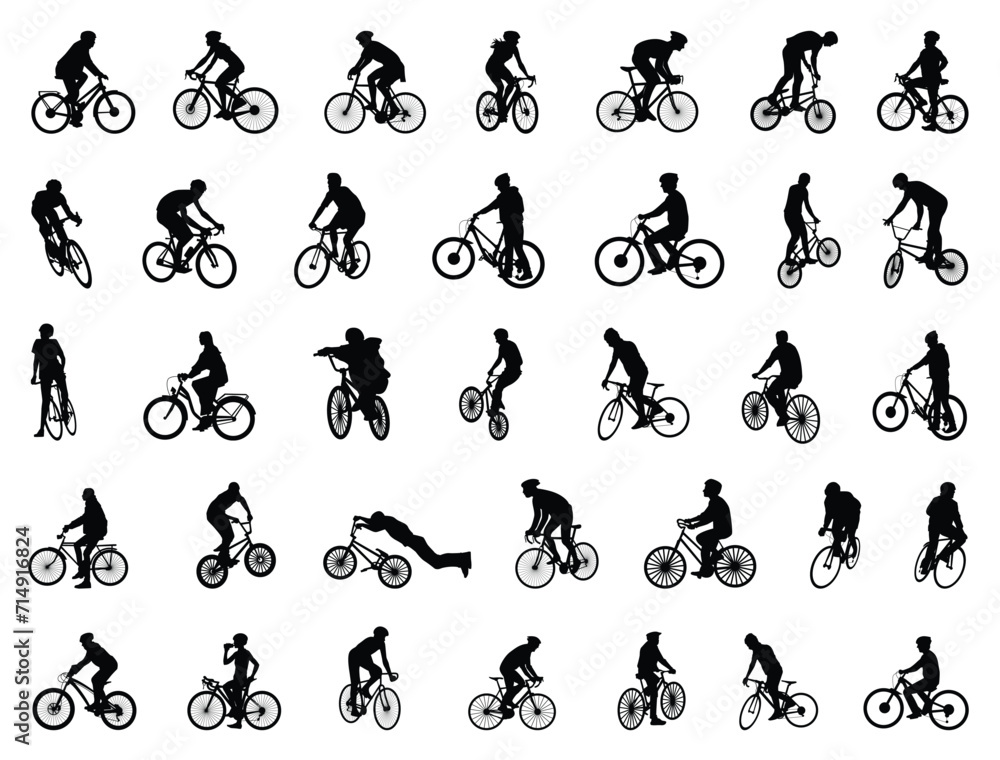 Cycling silhouette vector art white background Cycling silhouette vector art white background
