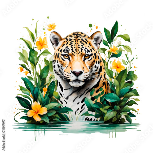 Brazilian jaguar print with florals