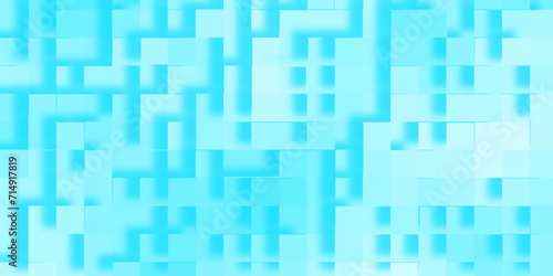 Modern business concept geometric blue pattern with square shapes, Modern seamless blue cube 3d extrude background, Blue Blocks Wall with geometric pattern, gradient of abstract blue grid pattern.