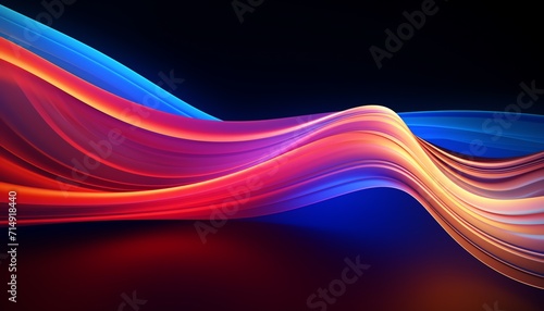 Abstract colorful wave background with smooth blue and red gradient on a dark backdrop.