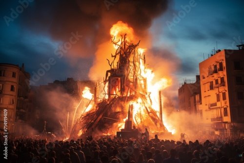 Obraz na płótnie the monument burning of las fallas,  festivity in Valencia
