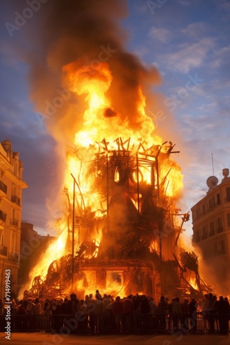 the monument burning of "las fallas", festivity in Valencia