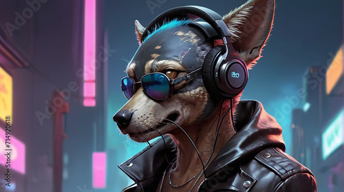 Jackal Synthwave Serenity Down Under by Alex Petruk AI GENERATED photo