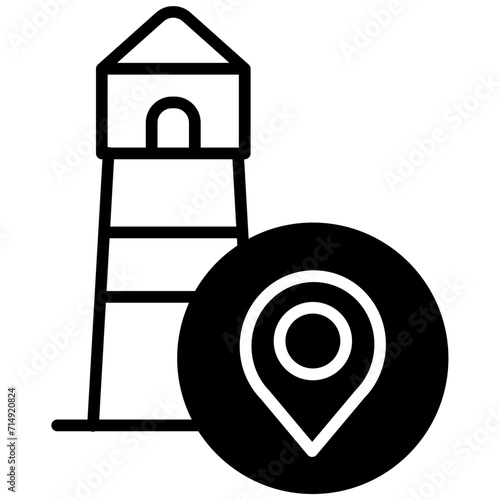Light house Location solid glyph icon