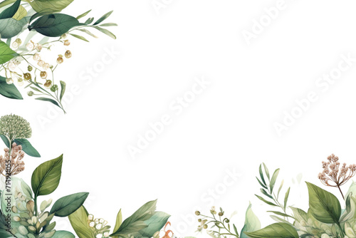 isolated botanical frame background horizontal