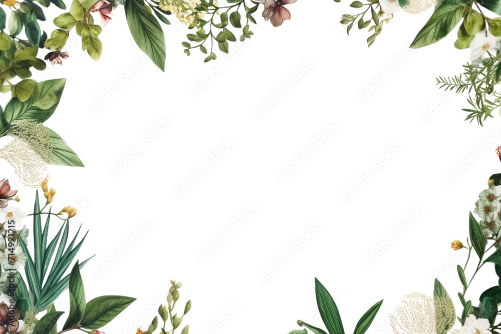 isolated botanical frame background horizontal