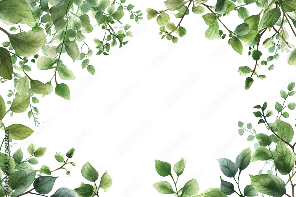isolated botanical frame background horizontal
