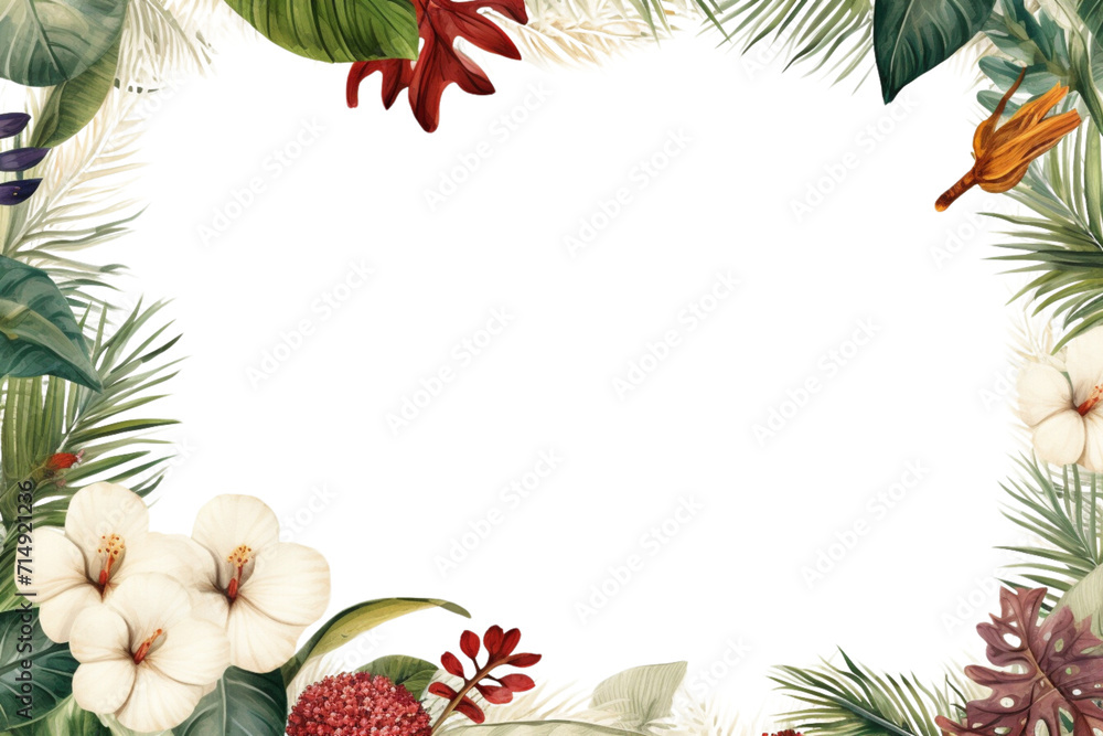 Naklejka premium isolated botanical frame background horizontal