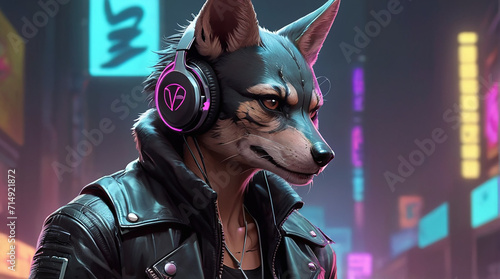 Jackal Synthwave Serenity Down Under by Alex Petruk AI GENERATED