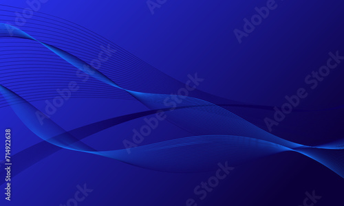 blue smooth business lines wave curves on gradient abstract background