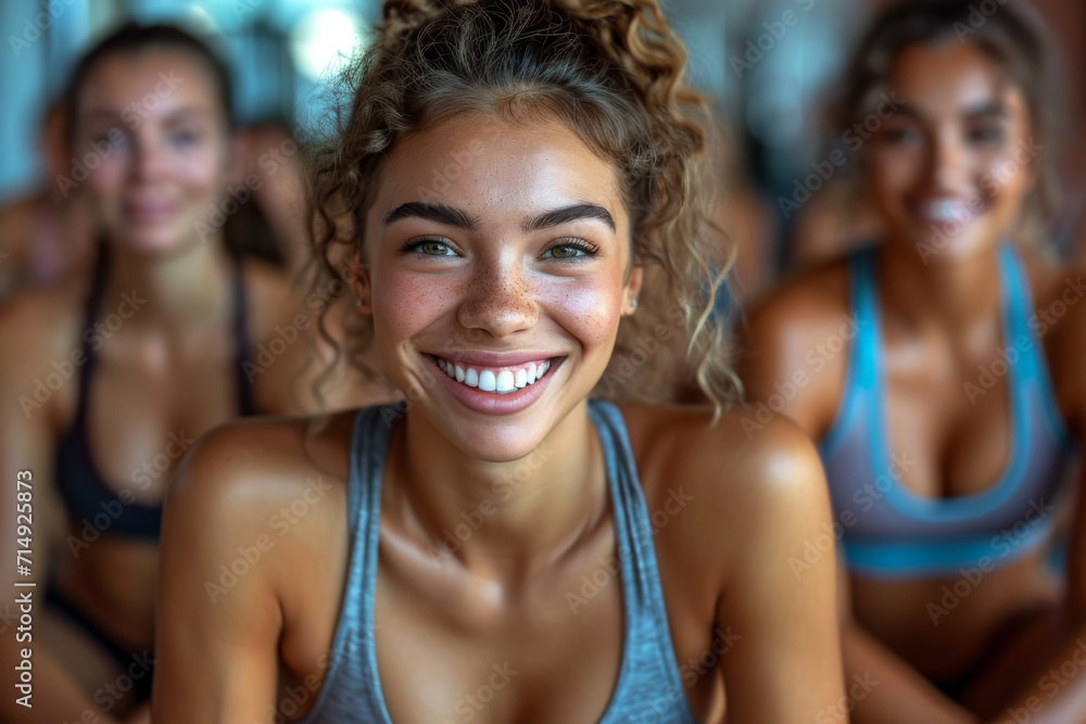 Eine Gruppe in einem Fitnessstudio