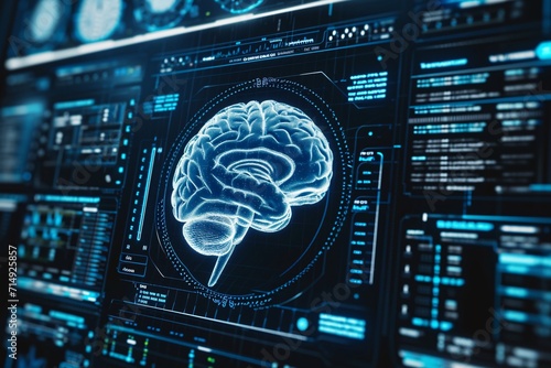 A 3D Brain Model on a Computer Screen Generative AI