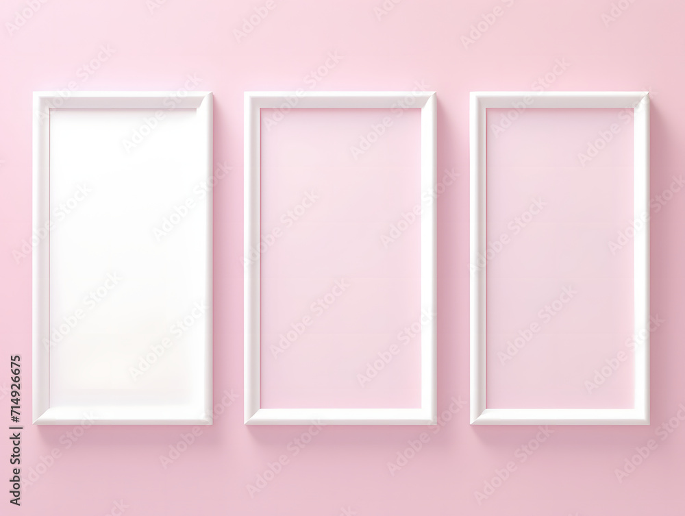 3D empty frame mockup on a pink background
3D empty frame mockup on a pink background