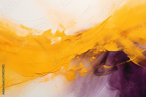 A fusion of mustard yellow and deep plum brushstrokes dancing harmoniously, creating a captivating abstract canvas.