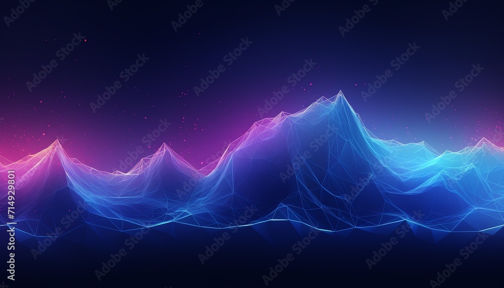 Abstract digital waves with a neon gradient on a dark background, depicting futuristic or technological concepts.