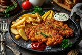 vienna schnitzel with fried realistic food photography