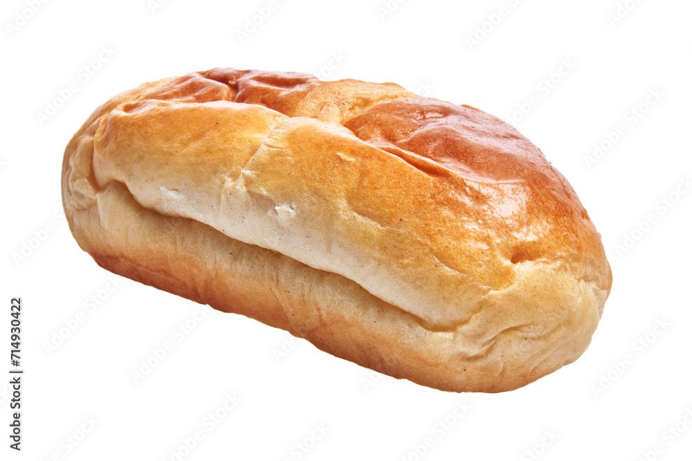 Close-up view of a fresh, isolated challah bread on a white background, depicting jewish traditional cuisine.