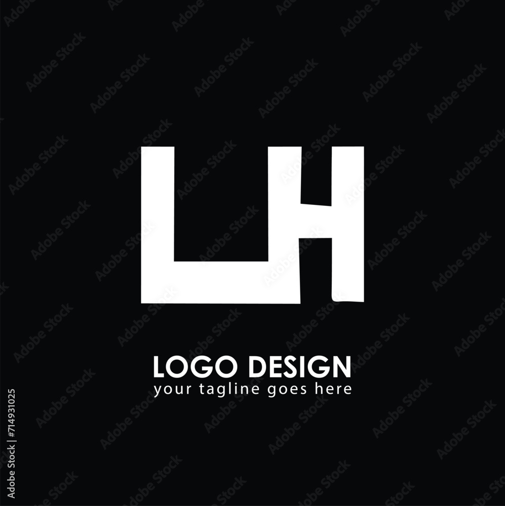 Fototapeta premium UH UH Logo Design, Creative Minimal Letter UH UH Monogram