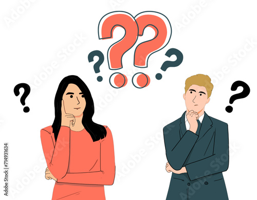Curiosity people and asking questions concept vector illustration