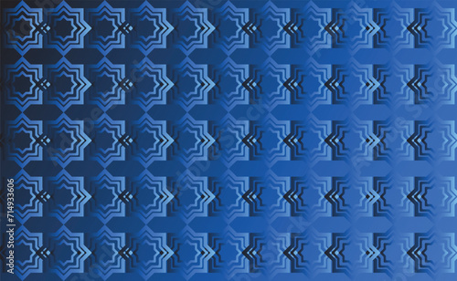Islamic Pattern Blue Black Gradient Color Background