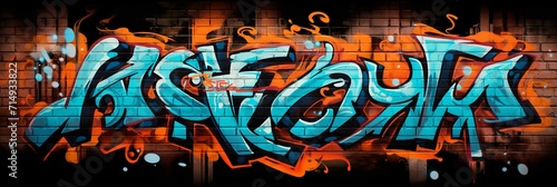 Lee graffiti design on a brick background, complimentary colors