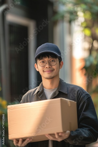 Asian man sending parcel package to customer © Andrus Ciprian