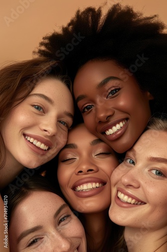 Diversity, beauty and natural with woman friends