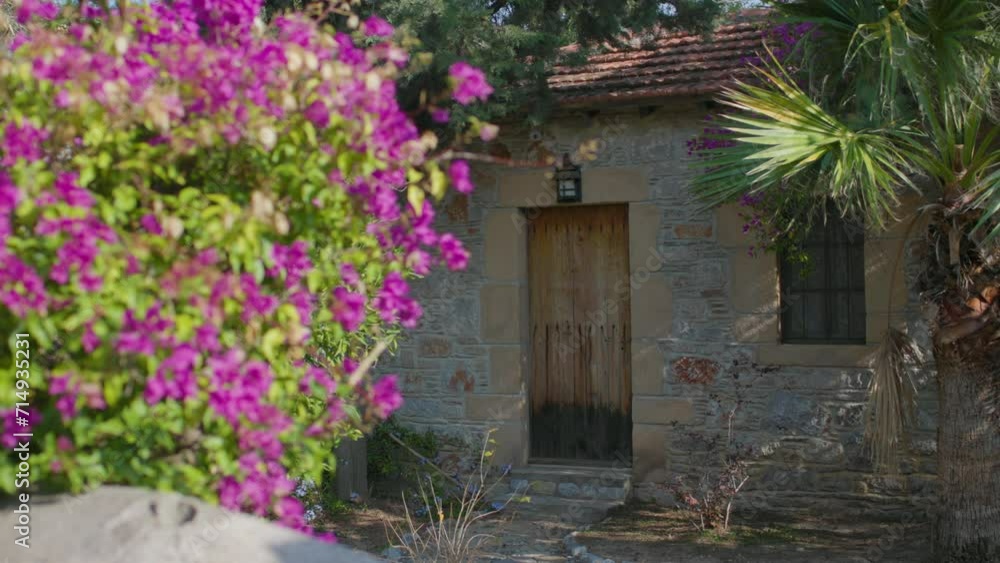 Stone streets of the old town of Datca in Turkey, decorated with bright flowers. bougainvillea flowers Stone streets of the old town of Datca in Turkey, decorated with bright flowers. bougainvillea flowers