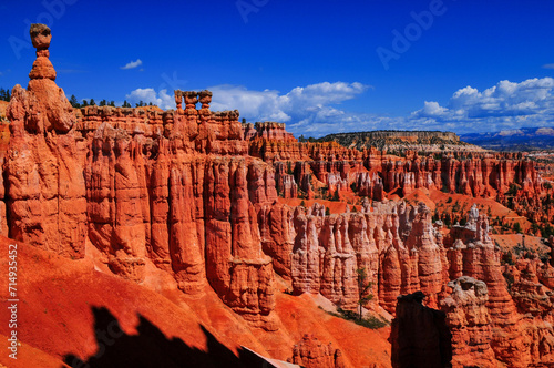 Late morning view of the myriad hoodoos and rock spires from Sunset Point, Bryce Canyon National Park, Utah, Southwest USA.
