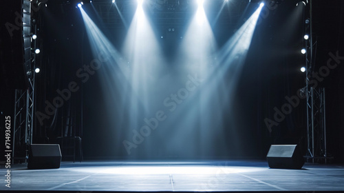 multi-purpose show stage. Suitable platform for concerts, dances, one-man plays. Stand up show. Suitable for backgrounds. Contemporary looking, bright and bright stage.