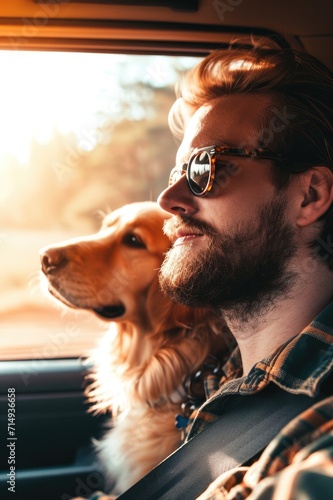 handsome young man taking a drive with his dog © Andrus Ciprian
