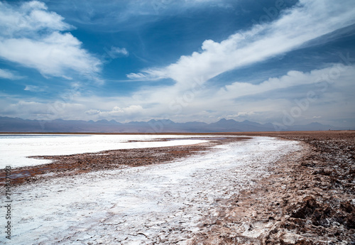 View of Laguna Tebinquiche in Atacama desert, Chile.View of Laguna Tebinquiche in Atacama desert, Chile.v photo