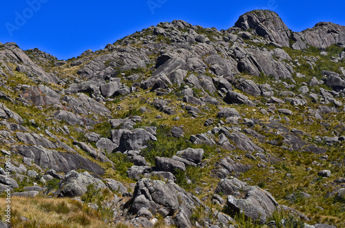 The boulder-strewn slopes of the high sector of Itatiaia National Park, Itatiaia, Rio de Janeiro, Brazil. © Pedro
