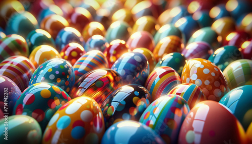 close up of colorful eastereggs photo