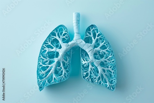 A 3D model of a human lung Generative AI photo