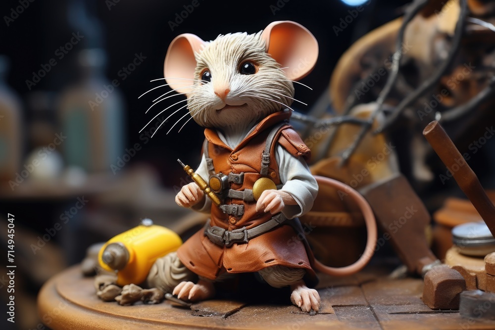 Adventurous Mouse Figurine