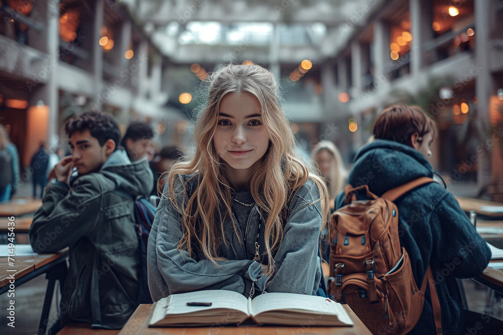 Portrait of a student in the library