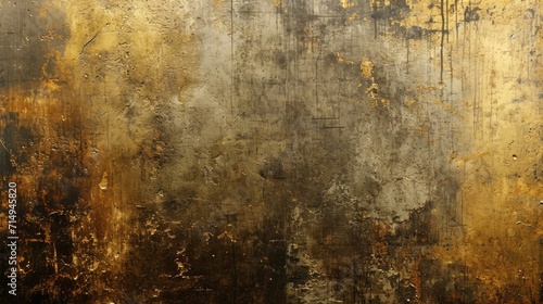 Metallic gold texture, old wall background photo